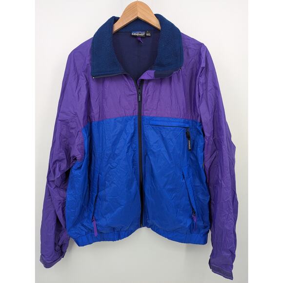 Vintage Blue & Purple Patagonia Full Zip Color Block Windbreaker Men's Large